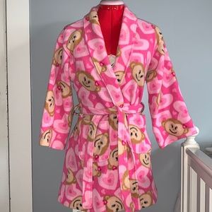 Children’s Monkey & Heart printed robe